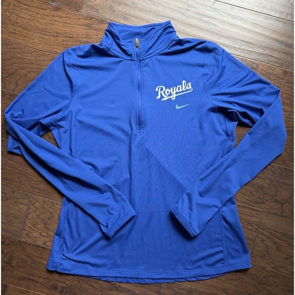 Nike Kansas City Royals Dri-FIT Quarter Zip Pullover Women's Size L Blue MLB